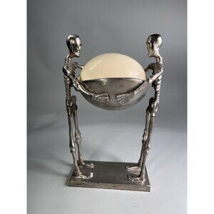 Martha Stewart Skeleton Candy Bowl Egg Halloween Decoration Brutalist Sculpture